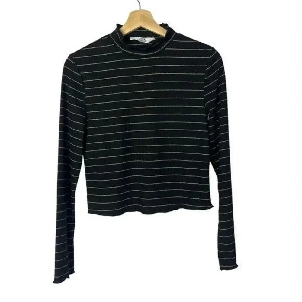 Jack by BB Dakota Black & Gold Striped Long Sleeve S